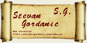Stevan Gordanić vizit kartica